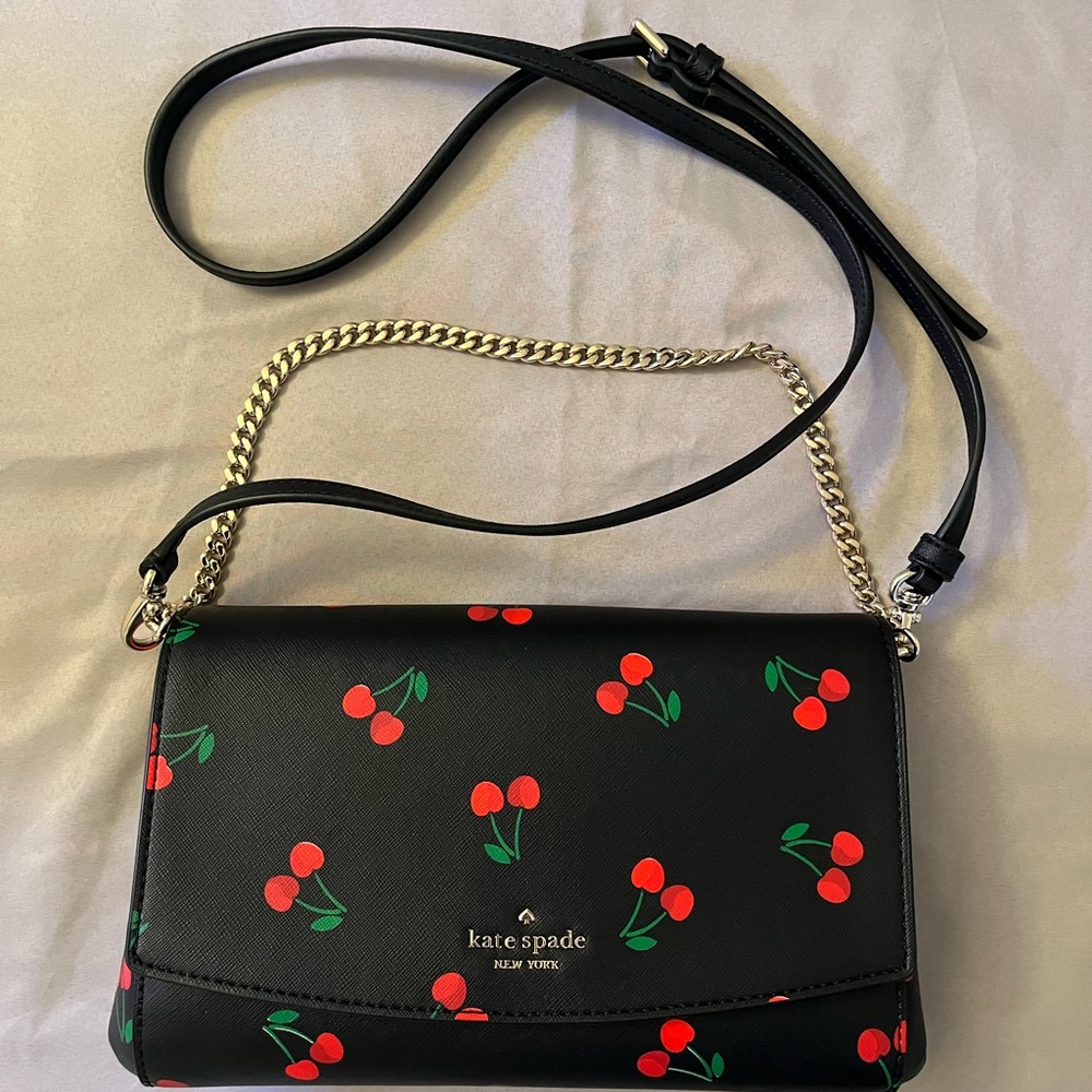 Cherry print Kate Spade convertible crossbody bag